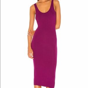 Enza Costa Silk Rib Tank Midi Dress